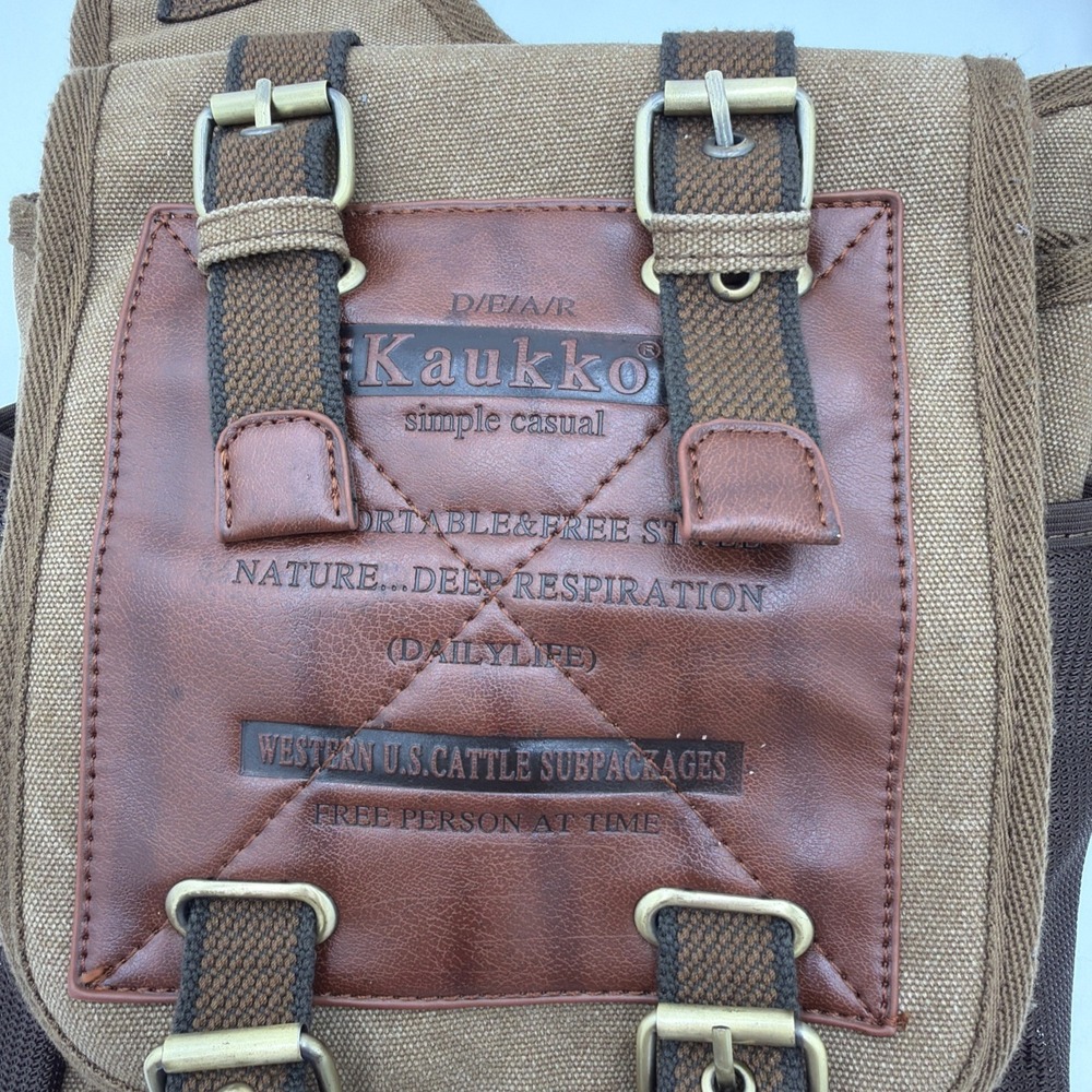 Kaukko Workshop Canvas Messenger Bag Unisex Crossbody Sling Backpack Travel